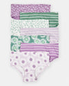 Pack 7 unidades de roupa interior em verde para menina