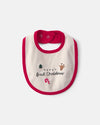 Babete «Baby's First Christmas», vermelho e creme