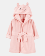 Bata de baño en rosa con diseño conejito