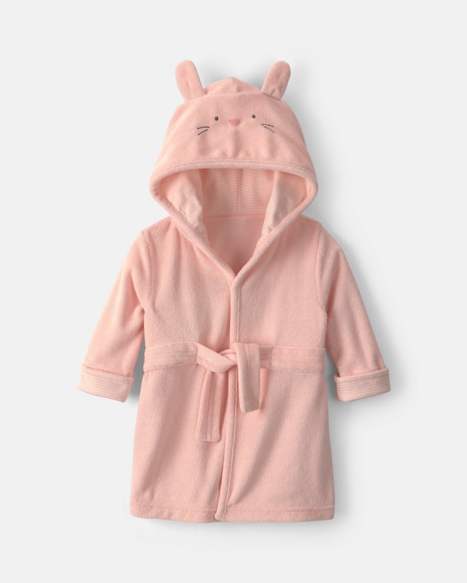 Bata de rizo con capucha de conejito, rosa - Carter's