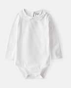 Body blanco de manga larga con cuello festoneado - Carter's