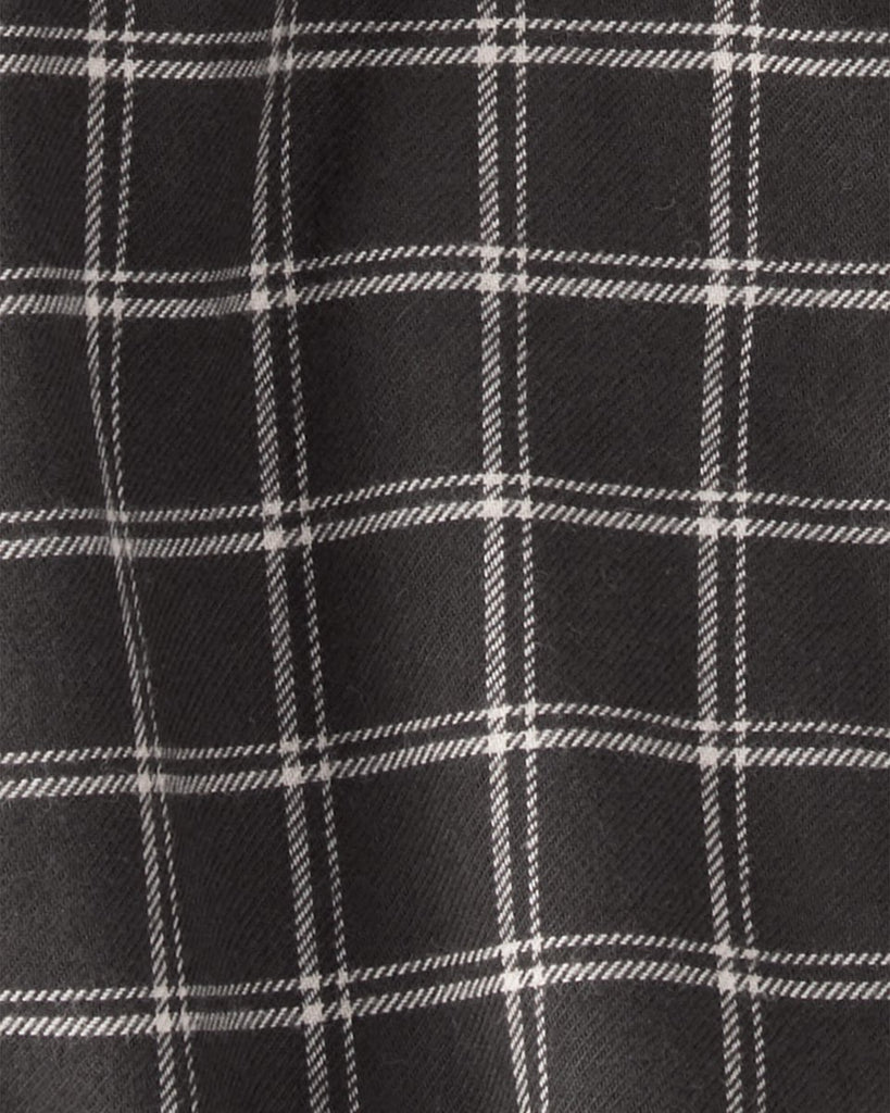 Body camisa de manga larga con botones y cuadros negro - Carter's