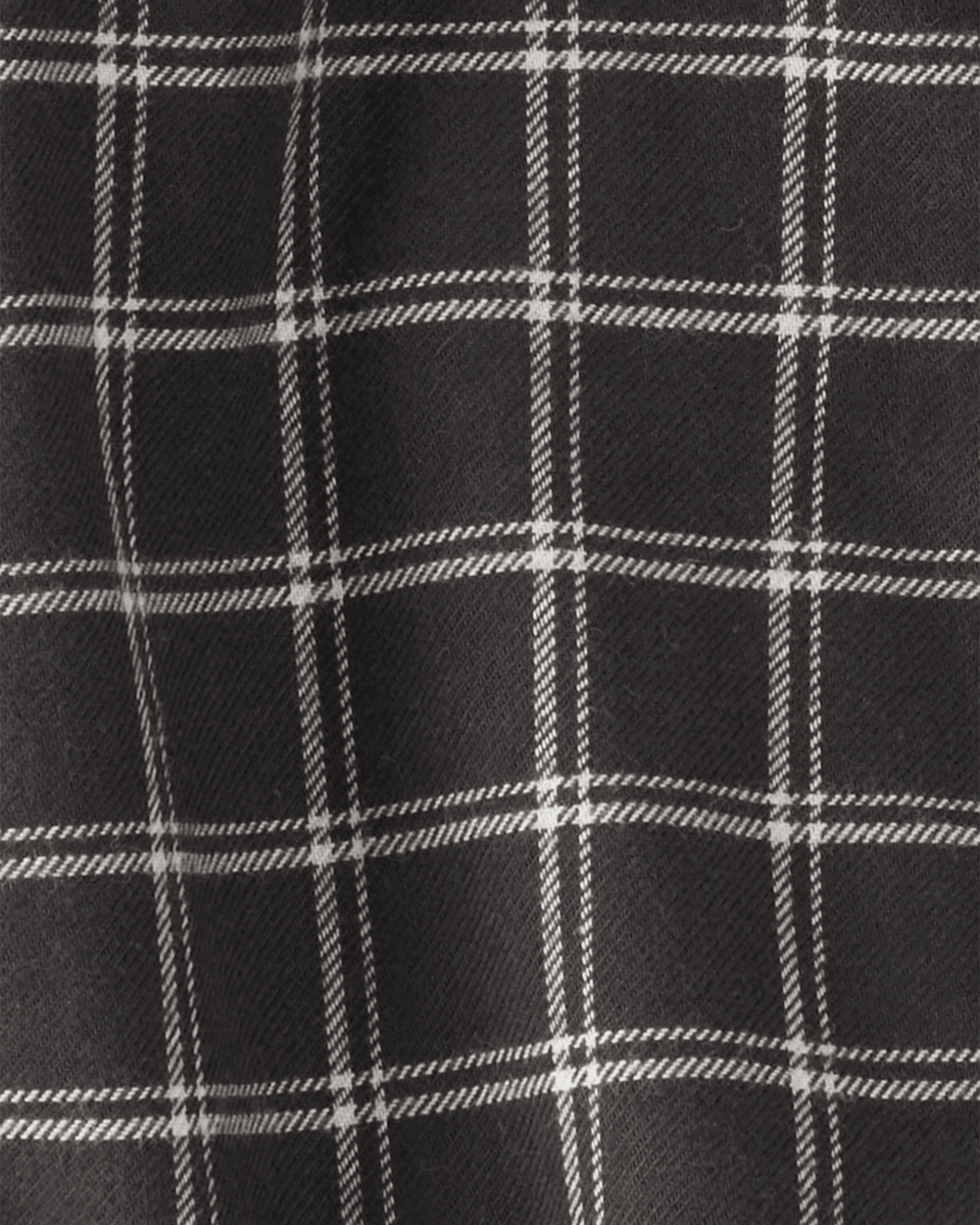 Body camisa de manga larga con botones y cuadros negro - Carter's