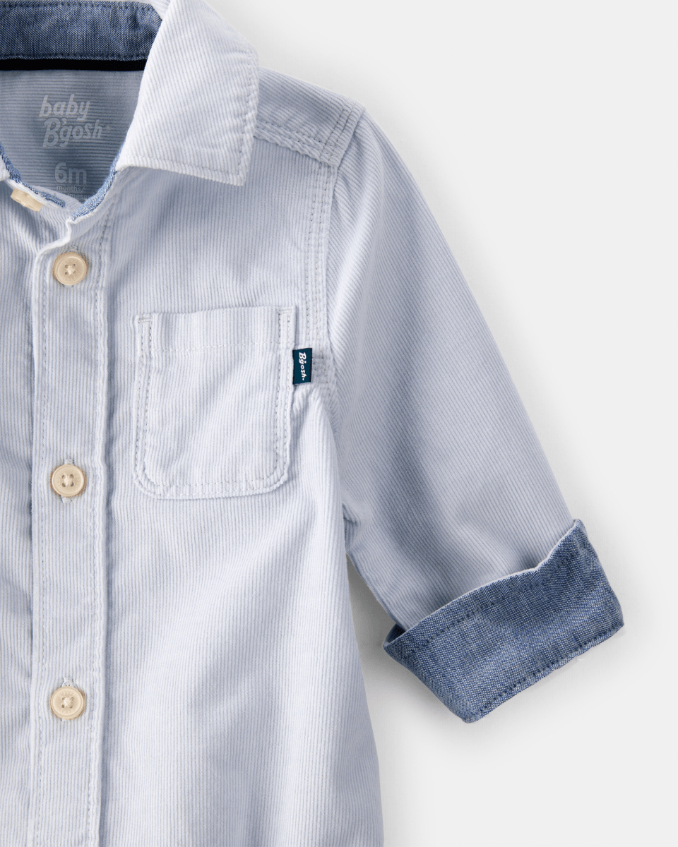 Body camisa de pana con botones azul - Carter's
