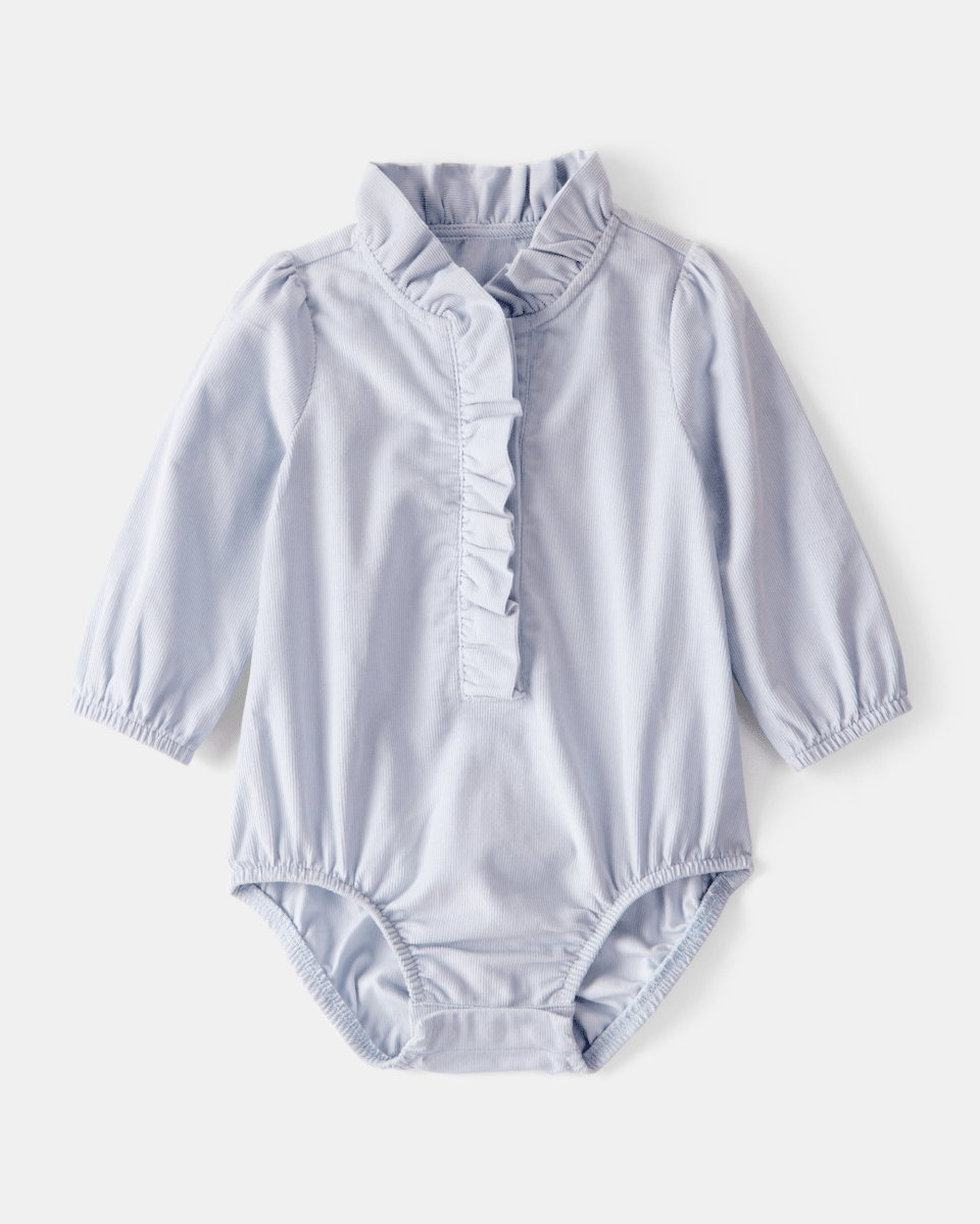 Body camisa de pana manga larga azul - Carter's