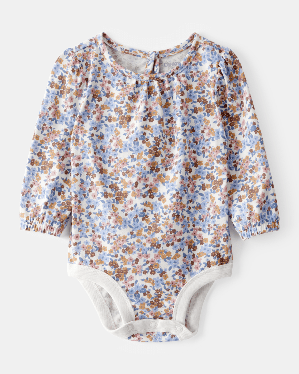 Body de manga larga con estampado floral en algodón suave - Carter's