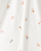 Body de manga larga floral con cuello de volantes en algodón - Carter's