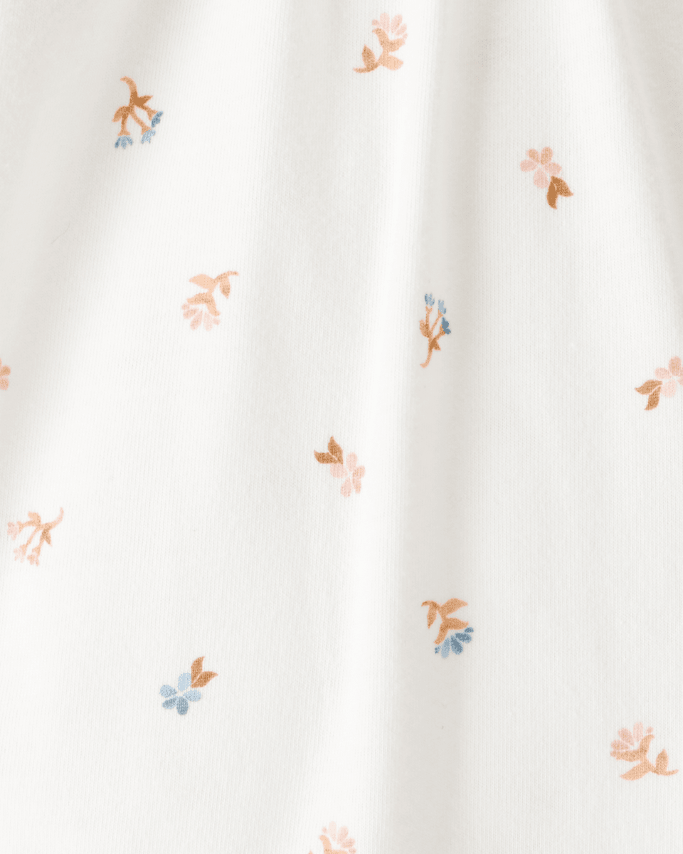 Body de manga larga floral con cuello de volantes en algodón - Carter's