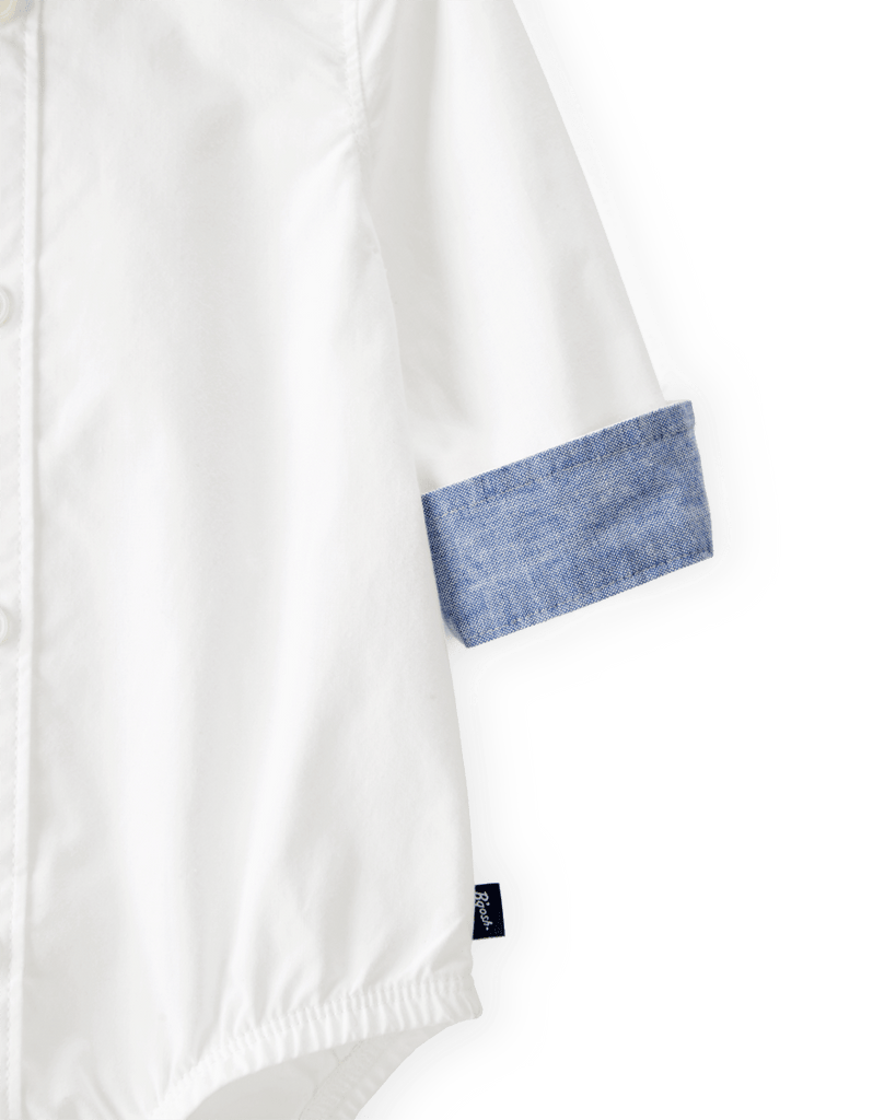 Body de tejido plano blanco para bebé niño, colección Baby B'gosh - Carter's