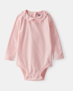 Body rosa de manga larga con cuello festoneado - Carter's
