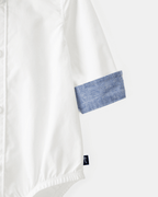 Body tipo camisa blanco de manga larga - Carter's