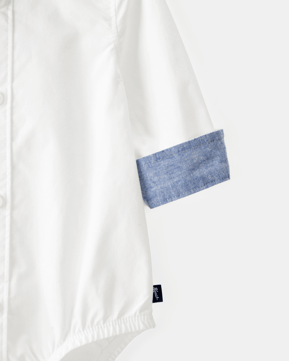 Body tipo camisa blanco de manga larga - Carter's