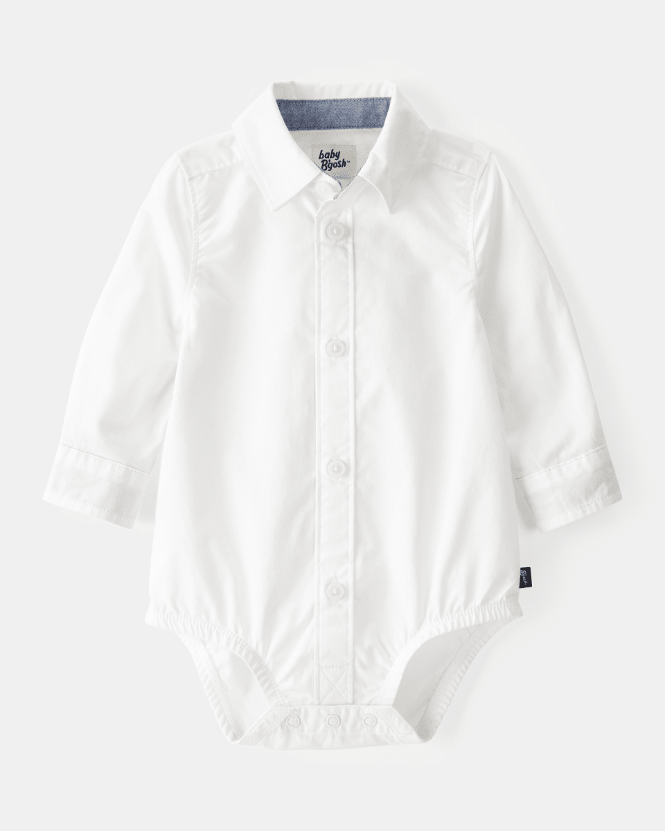 Body tipo camisa blanco de manga larga - Carter's