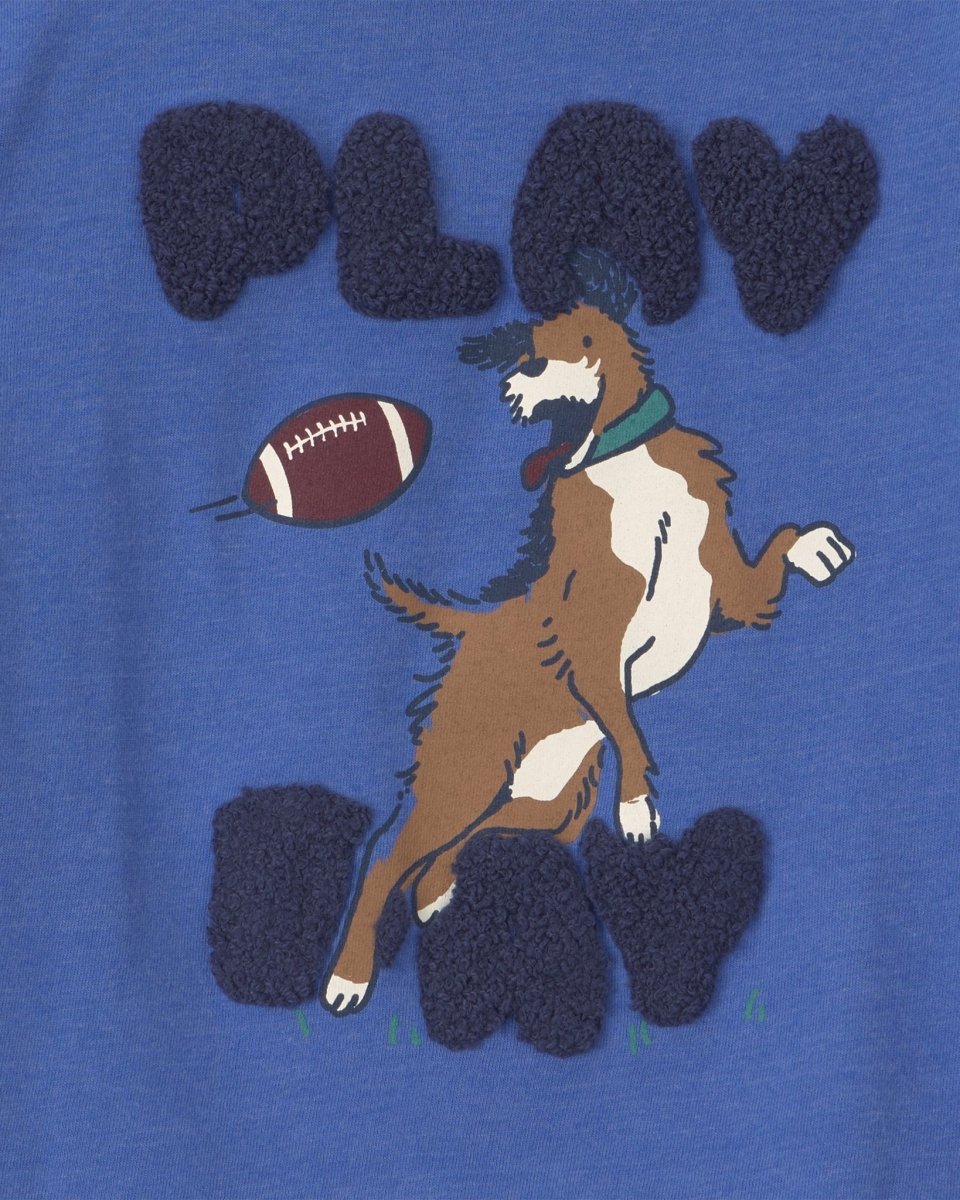 Camiseta manga larga con perro «Play Day», azul - Carter's