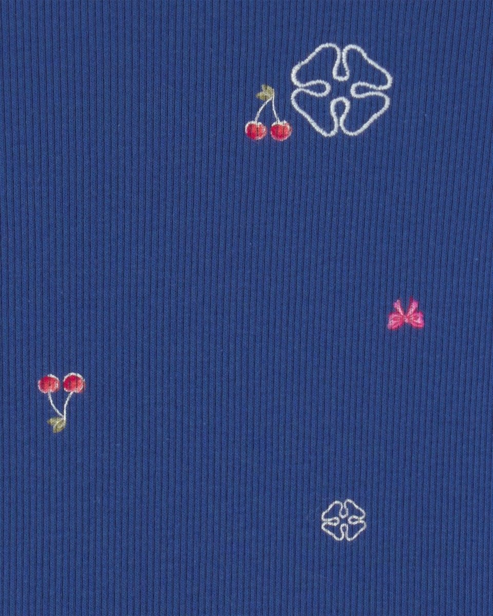 Camiseta manga larga de canalé estampada, azul marino - Carter's