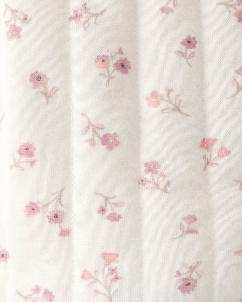 Chaqueta acolchada marfil con estampado floral - Carter's