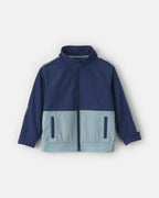 Chaqueta de popelín con cremallera y bloques de color, azul - Carter's