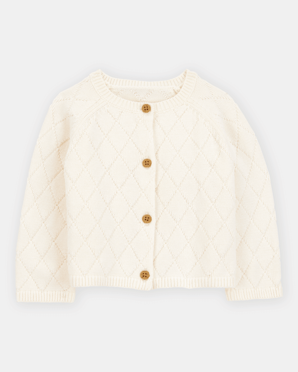Chaqueta de punto con botones color marfil - Carter's