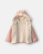 Chaqueta de punto con capucha y orejas de oso, rosa - Carter's