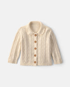 Chaqueta de punto fair isle con cuello bebé, crema - Carter's
