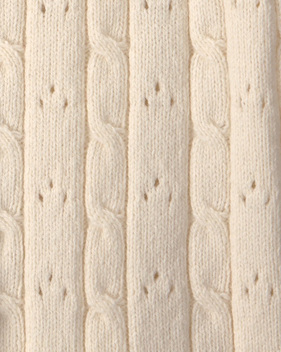 Chaqueta de punto fair isle con cuello bebé, crema - Carter's
