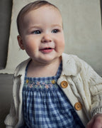 Chaqueta de punto fair isle con cuello bebé, crema - Carter's