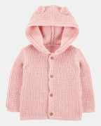 Chaqueta punto canalé capucha diseño oso - Carter's