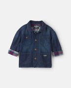 Chaqueta vaquera con forro de cuadros, lavado oscuro - Carter's
