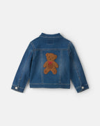Chaqueta vaquera con oso de chenilla, lavado medio - Carter's