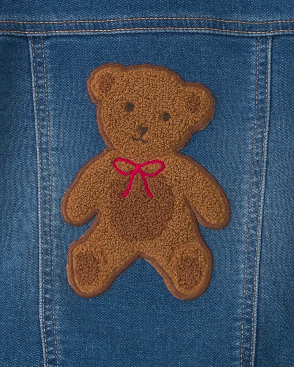 Chaqueta vaquera con oso de chenilla, lavado medio - Carter's