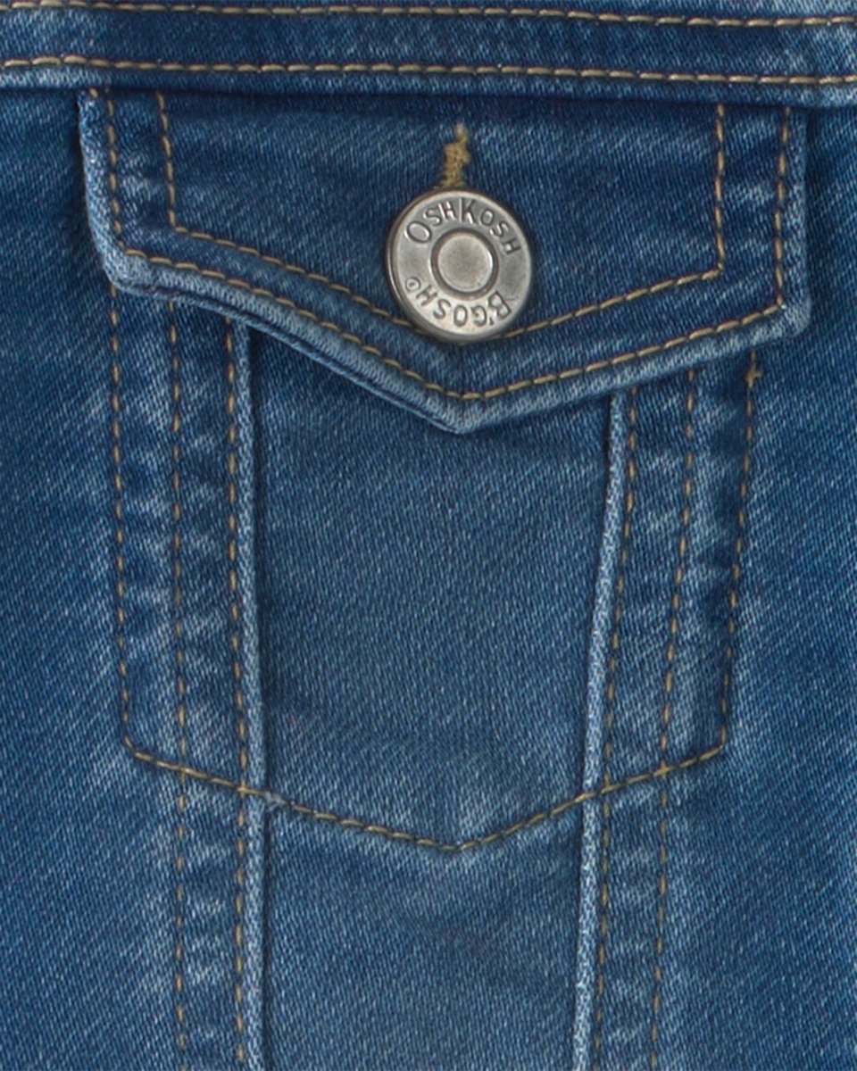 Chaqueta vaquera con oso de chenilla, lavado medio - Carter's