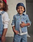Chaqueta vaquera con rayas hickory, lavado claro - Carter's