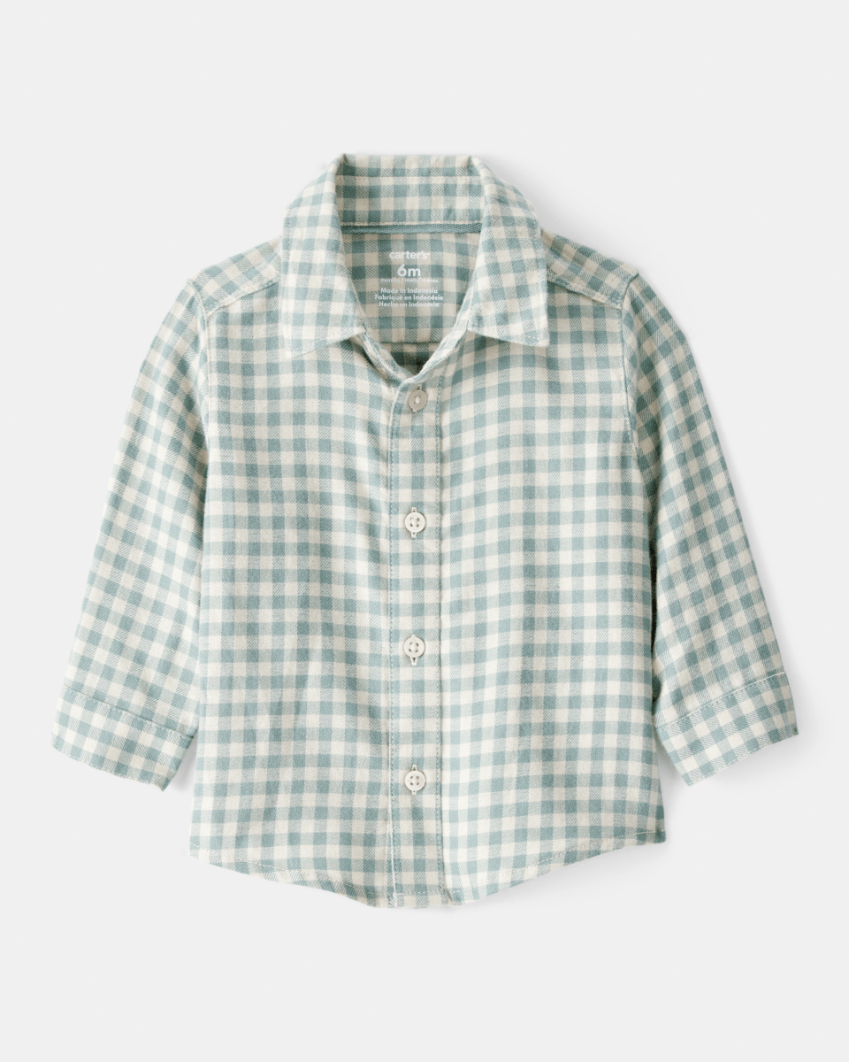 Conjunto 2 piezas camisa de cuadros y peto denim - Carter's