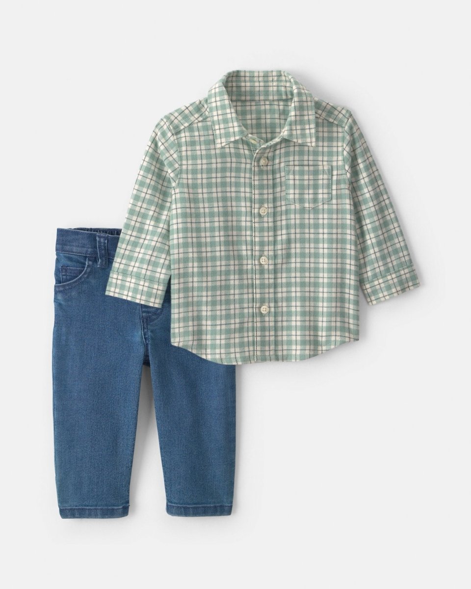 Conjunto 2 piezas, camisa de franela y vaquero, cuadros - Carter's
