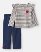 Conjunto 2 piezas, camiseta y pantalón ancho, manzanas - Carter's
