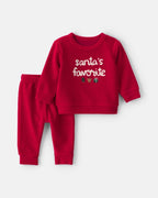 Conjunto 2 piezas, camiseta y pantalón, «Santa's Favorite» - Carter's