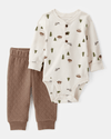 Conjunto de 2 peças com body estampadodo de bosque e calçass jogger