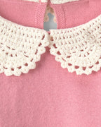 Conjunto 2 piezas de punto, jersey con cuello de ganchillo, rosa - Carter's