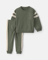 Conjunto 2 peças de felpa francesa, «MVP», verde-azeitona