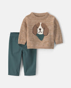 Conjunto 2 piezas, jersey de algodón y pantalón, perro - Carter's