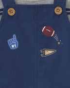 Conjunto 2 piezas, peto de lona con parches de fútbol - Carter's