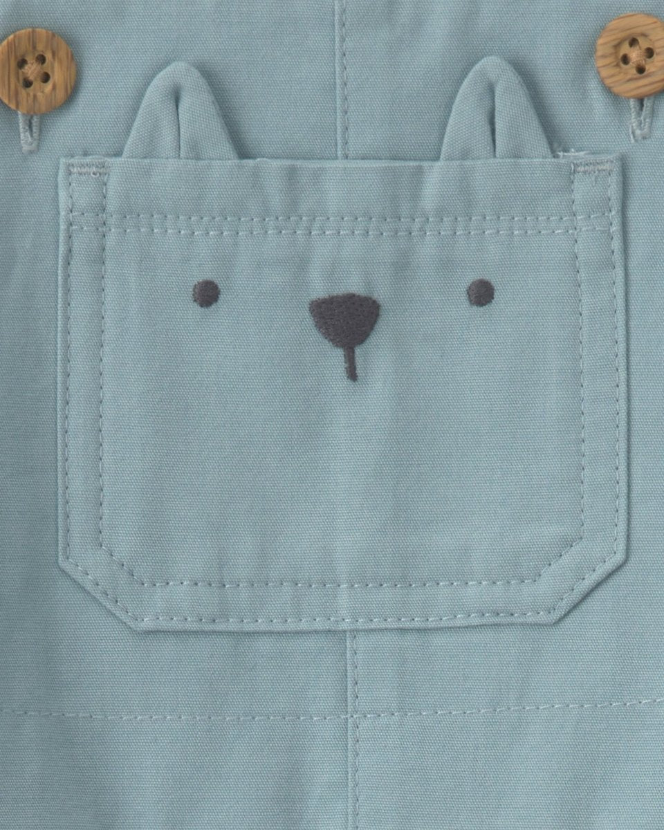 Conjunto 2 piezas, peto de lona y camiseta con lobo - Carter's