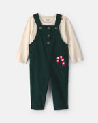 Conjunto 2 piezas, peto de pana, bastones de caramelo - Carter's