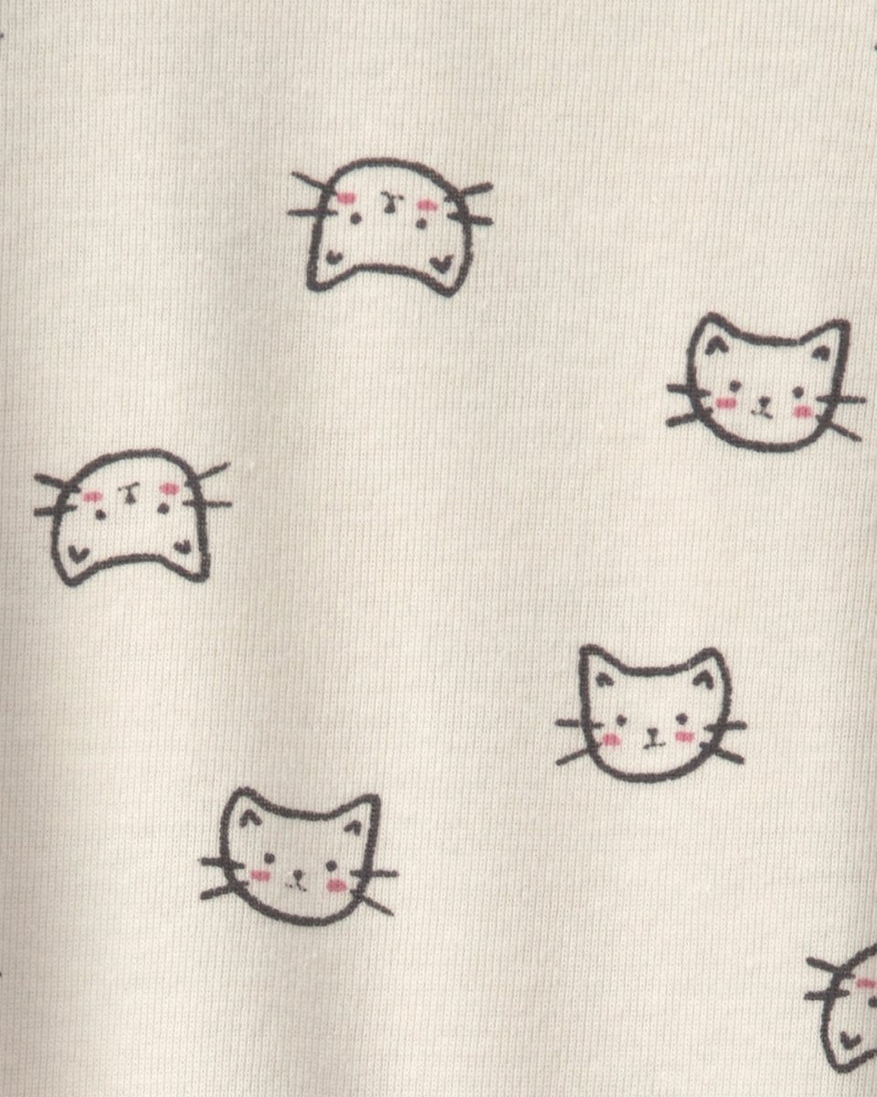 Conjunto 2 piezas, peto de pana rosa y camiseta de gatos - Carter's