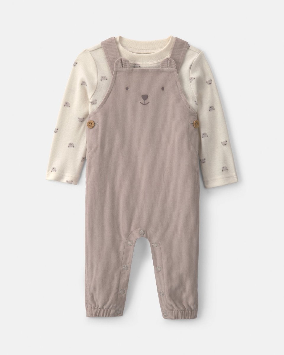 Conjunto 2 piezas, peto de pana y camiseta de osos - Carter's