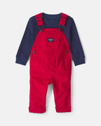 Conjunto 2 piezas, peto de pana y camiseta térmica, 2T-5T - Carter's