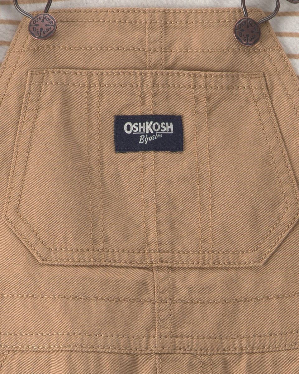 Conjunto 2 piezas, peto de sarga a rayas y camiseta, 2T-5T - Carter's
