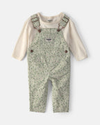 Conjunto 2 piezas, peto de sarga liso y camiseta floral - Carter's