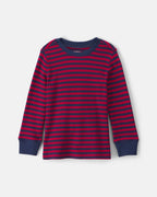 Conjunto 2 piezas, peto de sarga y camiseta térmica azul - Carter's