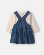 Conjunto 2 piezas, peto falda vaquera claro y camiseta - Carter's